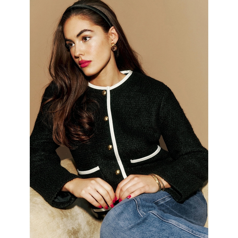 Reformation Dale Cropped Wool Minimilist Lady Jacket